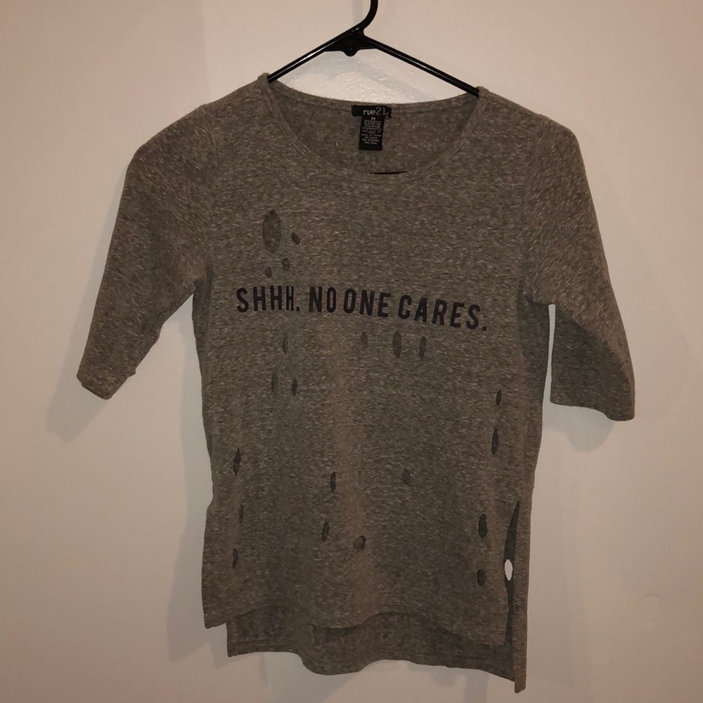 Graphic Tee with Holes